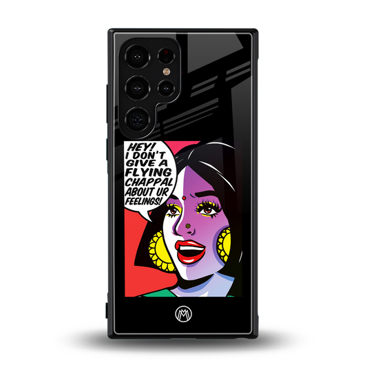 don't give a flying chappal back phone cover | glass case for samsung galaxy s24 ultra