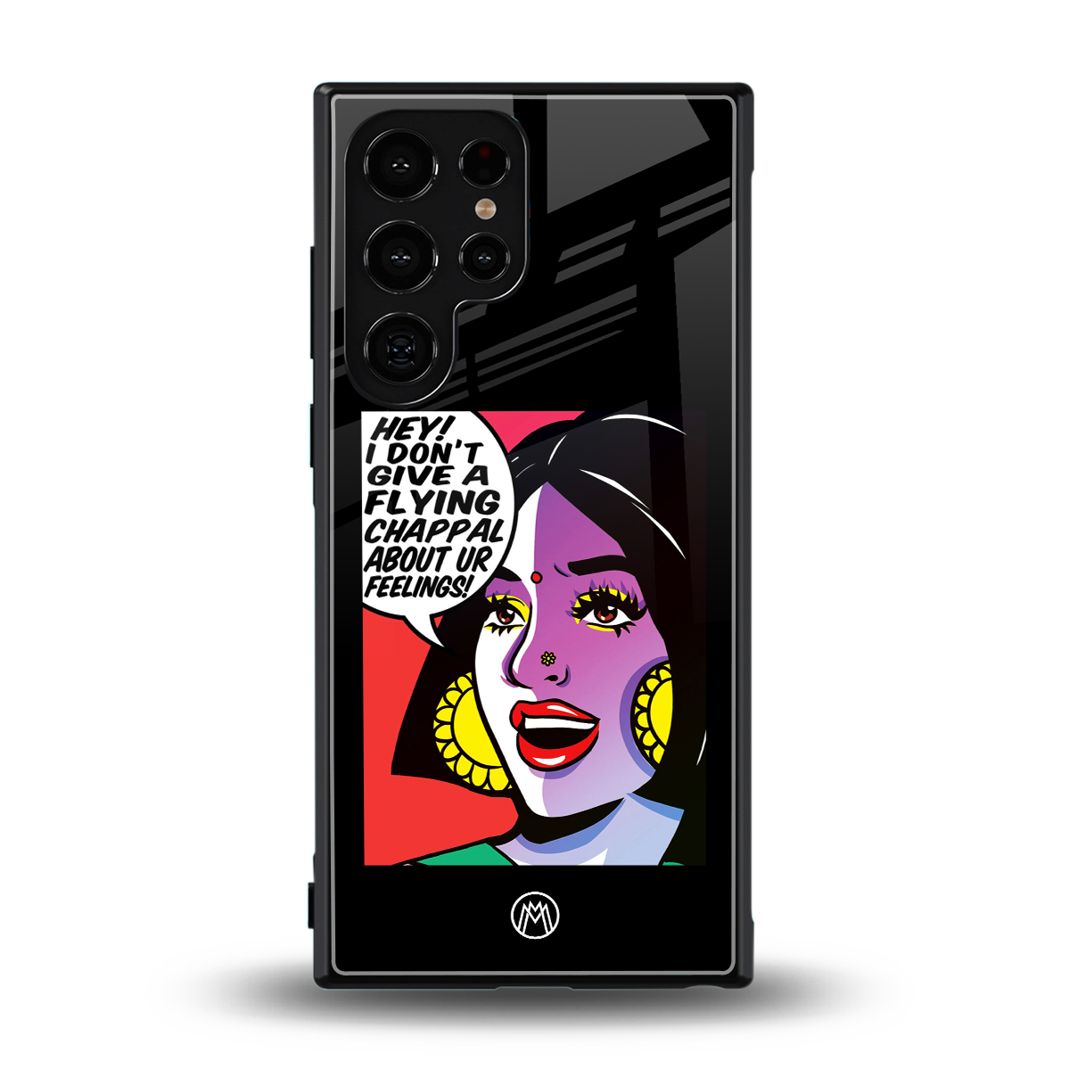 don't give a flying chappal back phone cover | glass case for samsung galaxy s23 ultra
