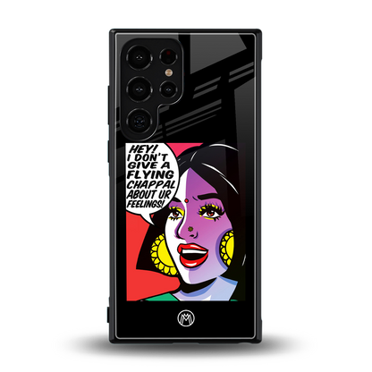 don't give a flying chappal back phone cover | glass case for samsung galaxy s23 ultra