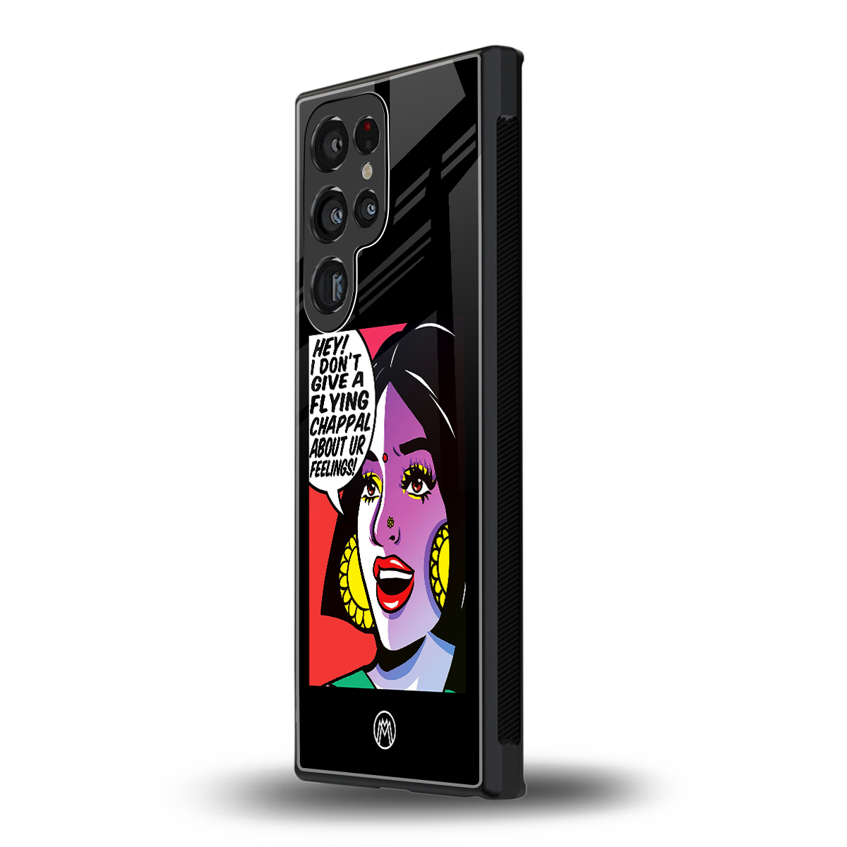 don't give a flying chappal back phone cover | glass case for samsung galaxy s23 ultra