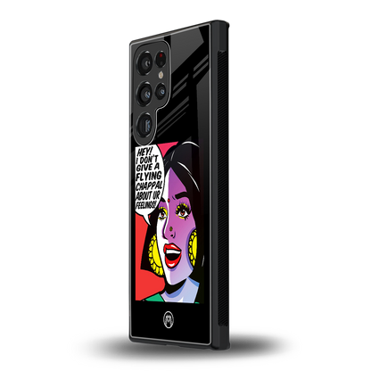 don't give a flying chappal back phone cover | glass case for samsung galaxy s23 ultra