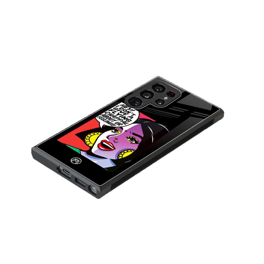 don't give a flying chappal back phone cover | glass case for samsung galaxy s23 ultra
