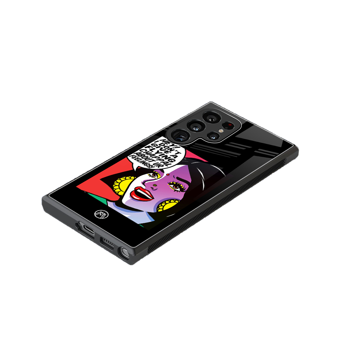 don't give a flying chappal back phone cover | glass case for samsung galaxy s23 ultra