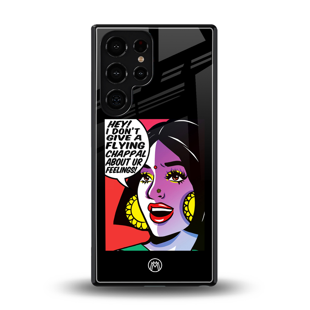 don't give a flying chappal back phone cover | glass case for samsung galaxy s25 ultra