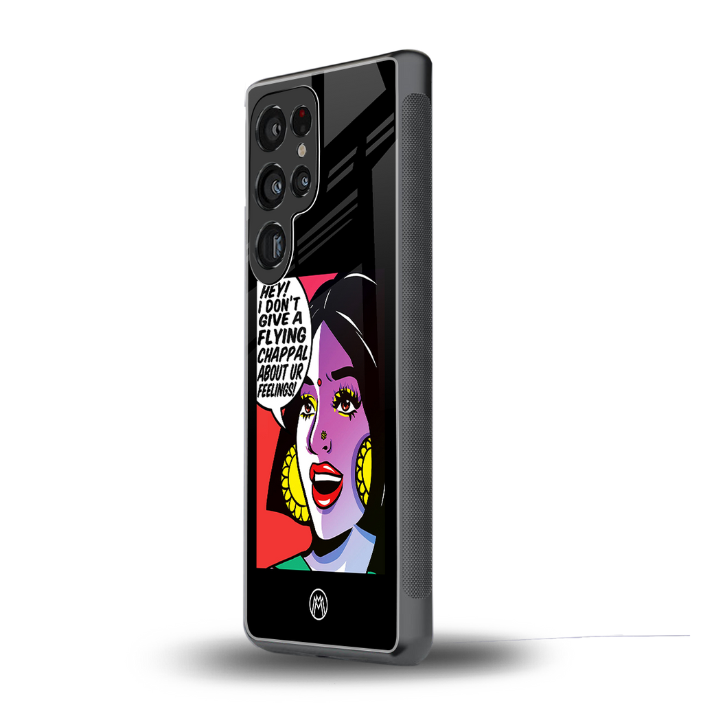 don't give a flying chappal back phone cover | glass case for samsung galaxy s25 ultra