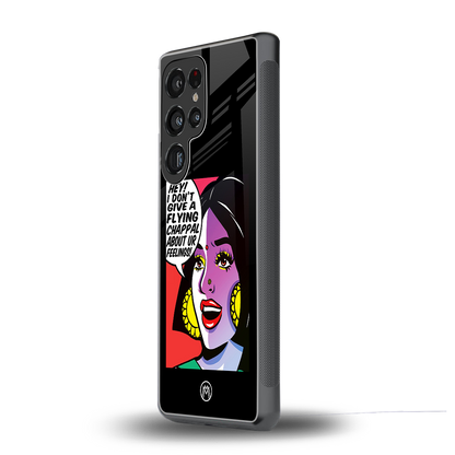 don't give a flying chappal back phone cover | glass case for samsung galaxy s25 ultra