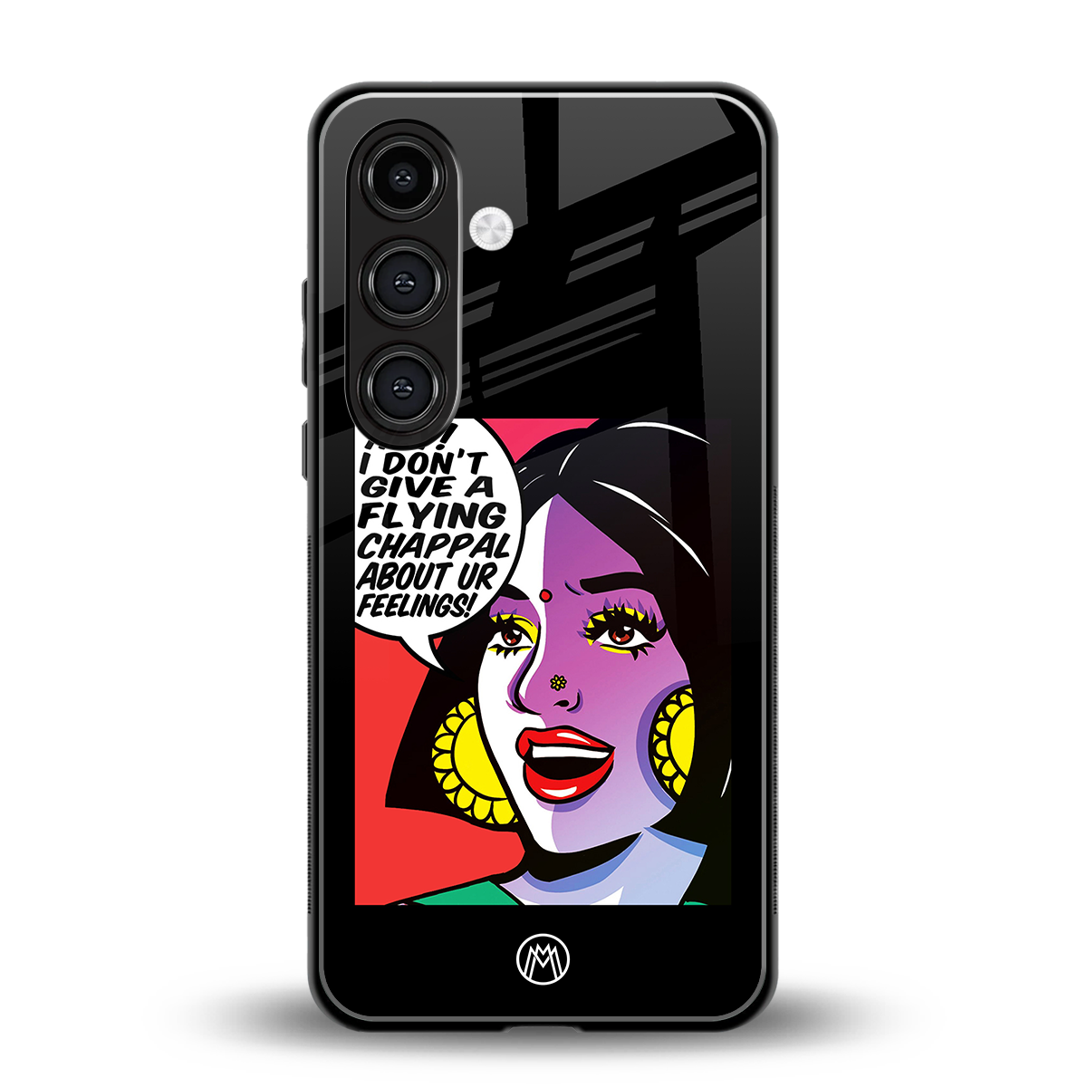 don't give a flying chappal back phone cover | glass case for samsung galaxy s24 fe