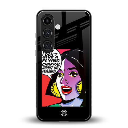 don't give a flying chappal back phone cover | glass case for samsung galaxy s24 fe