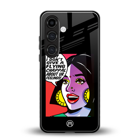 don't give a flying chappal back phone cover | glass case for samsung galaxy s23 plus