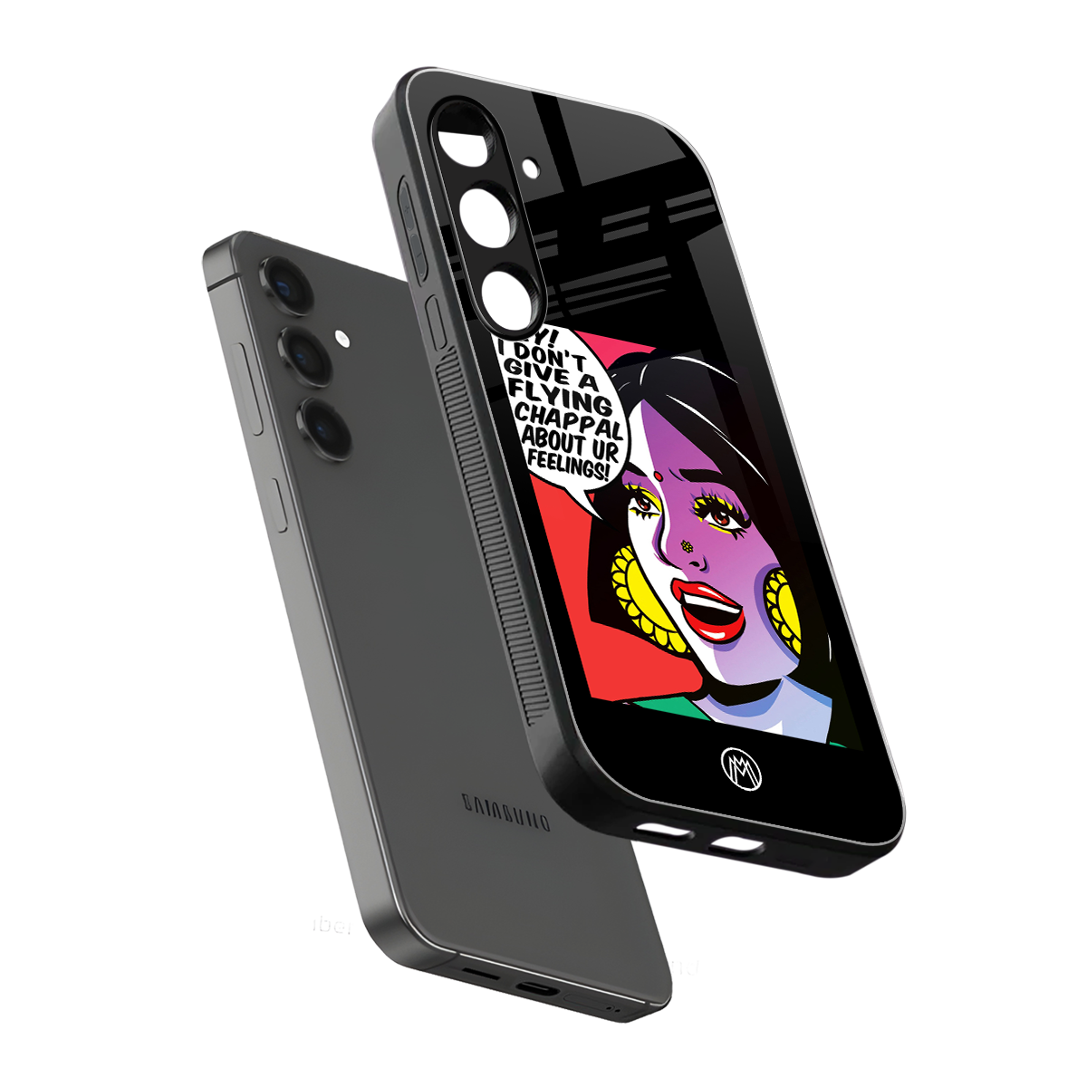 don't give a flying chappal back phone cover | glass case for samsung galaxy s24 plus