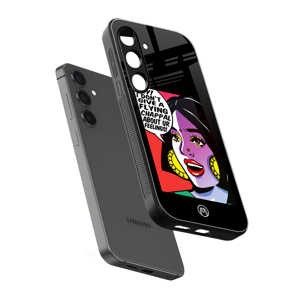 don't give a flying chappal back phone cover | glass case for samsung galaxy s25 plus