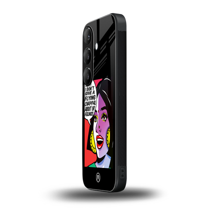 don't give a flying chappal back phone cover | glass case for samsung galaxy s24 fe