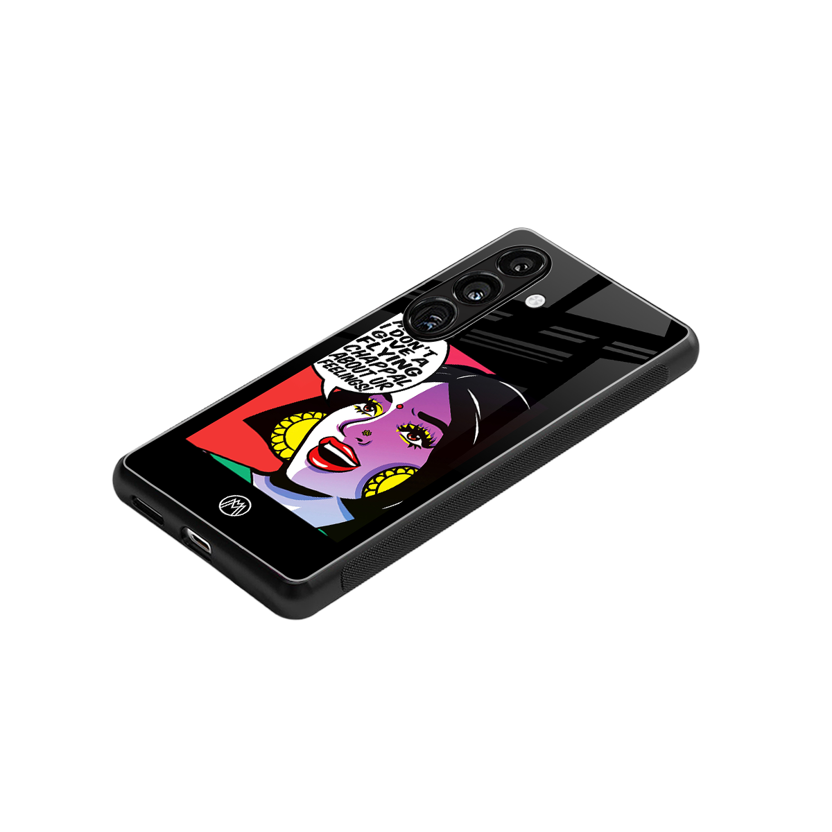 don't give a flying chappal back phone cover | glass case for samsung galaxy s24 plus