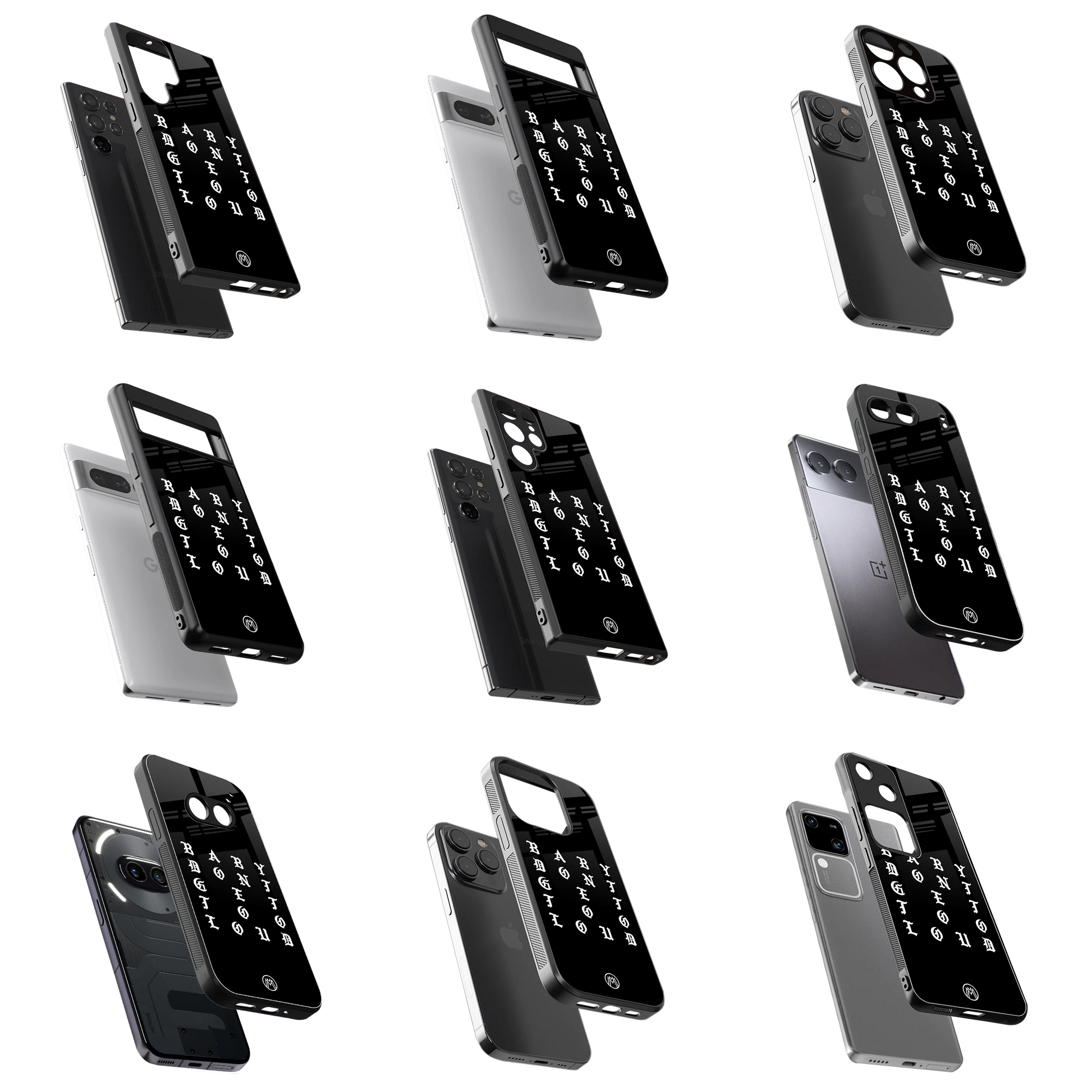 Durable Glass Back Mobile Case for iPhone, Samsung, OnePlus, Google Pixel, Redmi, Vivo, Oppo