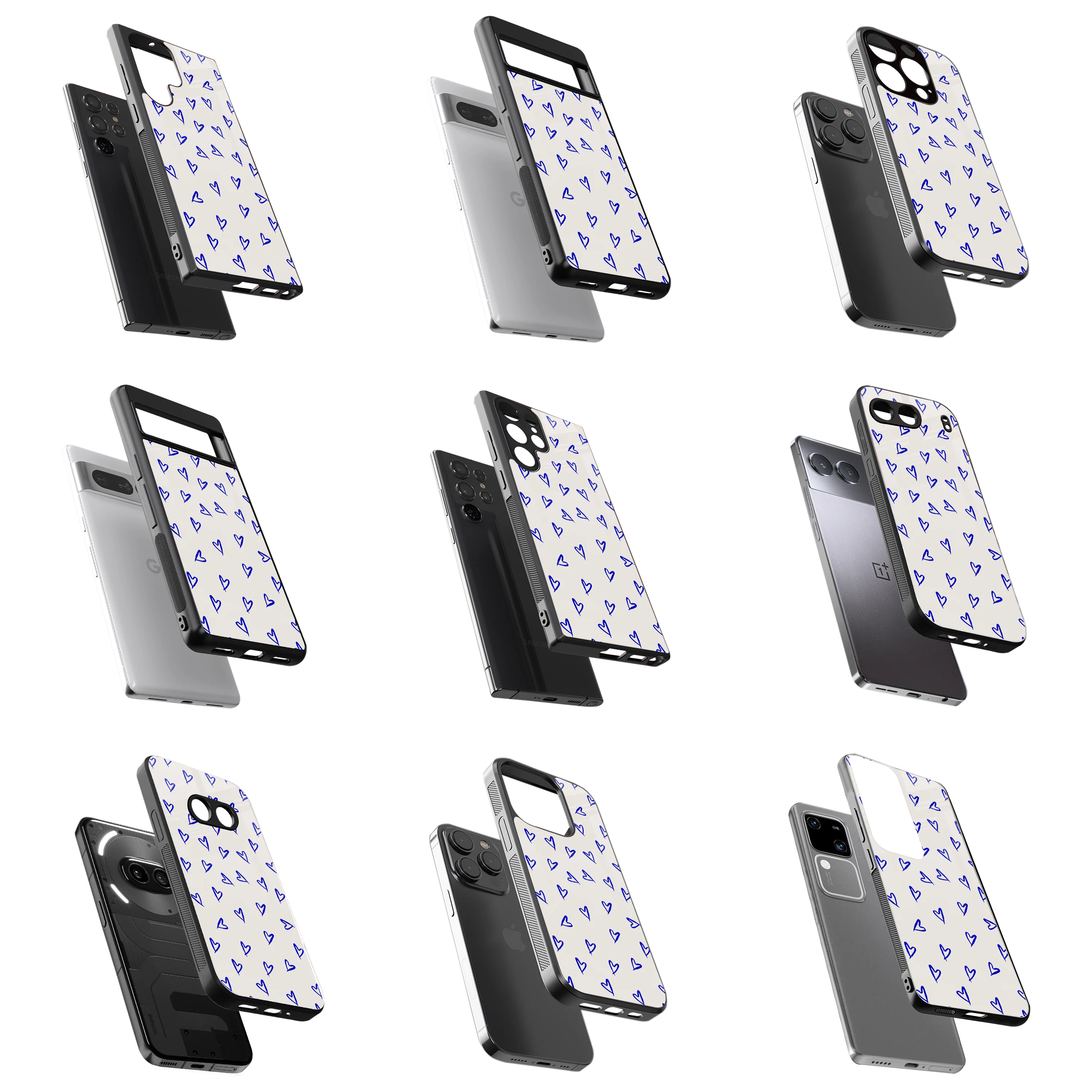 Durable Glass Back Mobile Case for iPhone, Samsung, OnePlus, Google Pixel, Redmi, Vivo, Oppo
