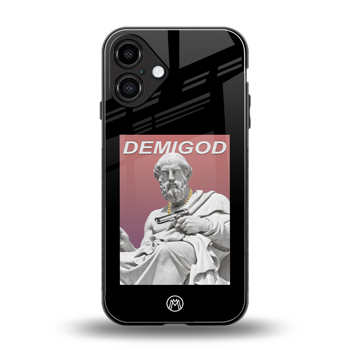 dope socerates back phone cover | glass case for iphone 16 plus