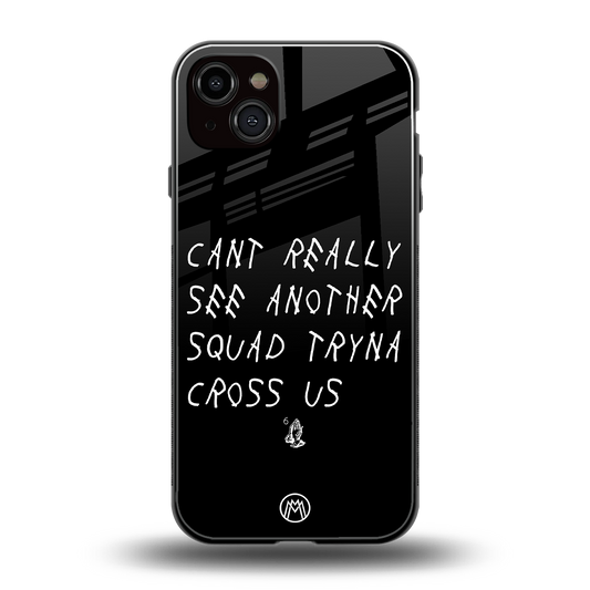 dope squad back phone cover | glass case for iphone 15 plus