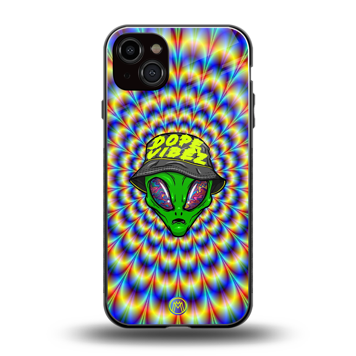 dope vibez back phone cover | glass case for iphone 15 plus