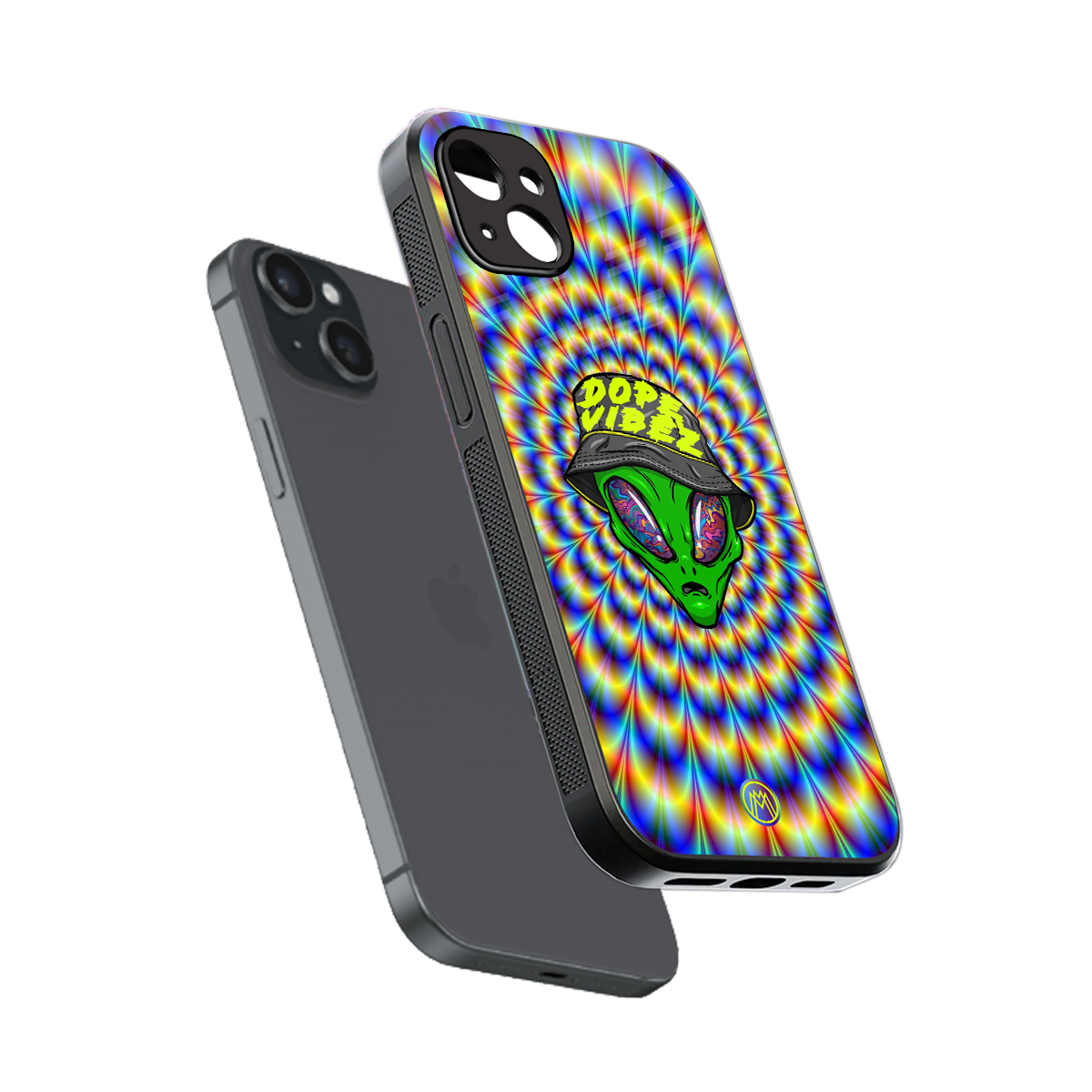 dope vibez back phone cover | glass case for iphone 15 plus