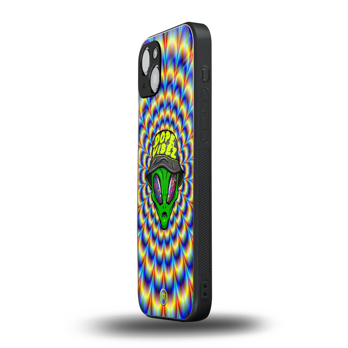 dope vibez back phone cover | glass case for iphone 15 plus