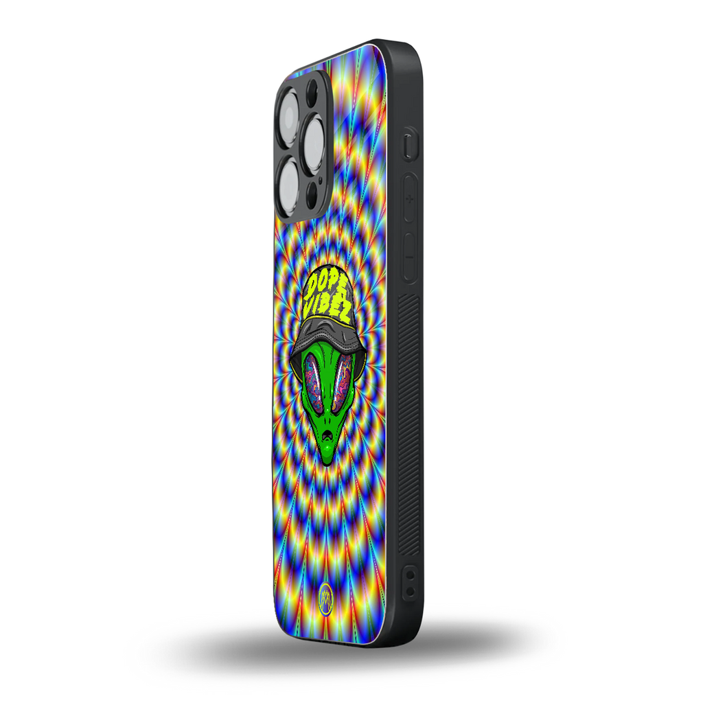 dope vibez back phone cover | glass case for iphone 15 pro max