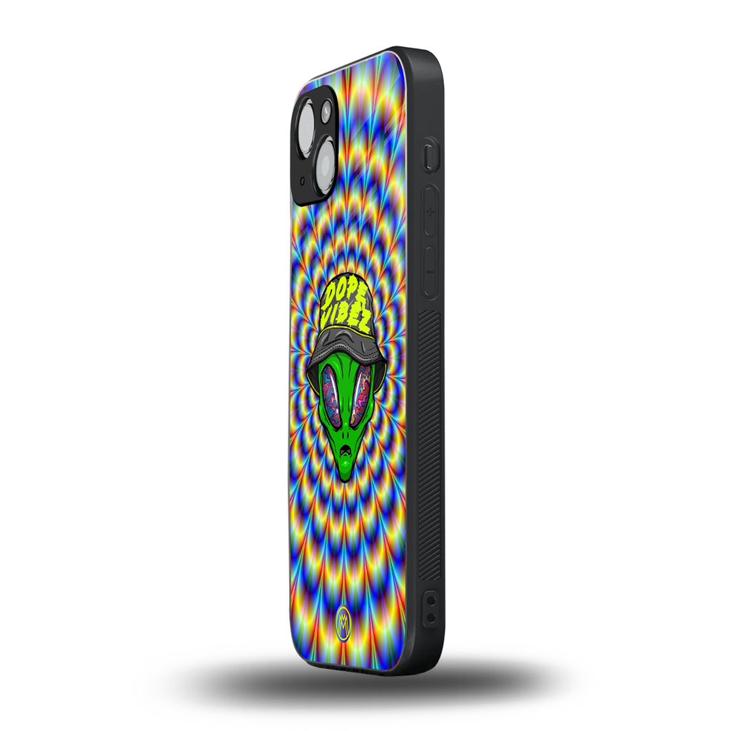 dope vibez back phone cover | glass case for iphone 15