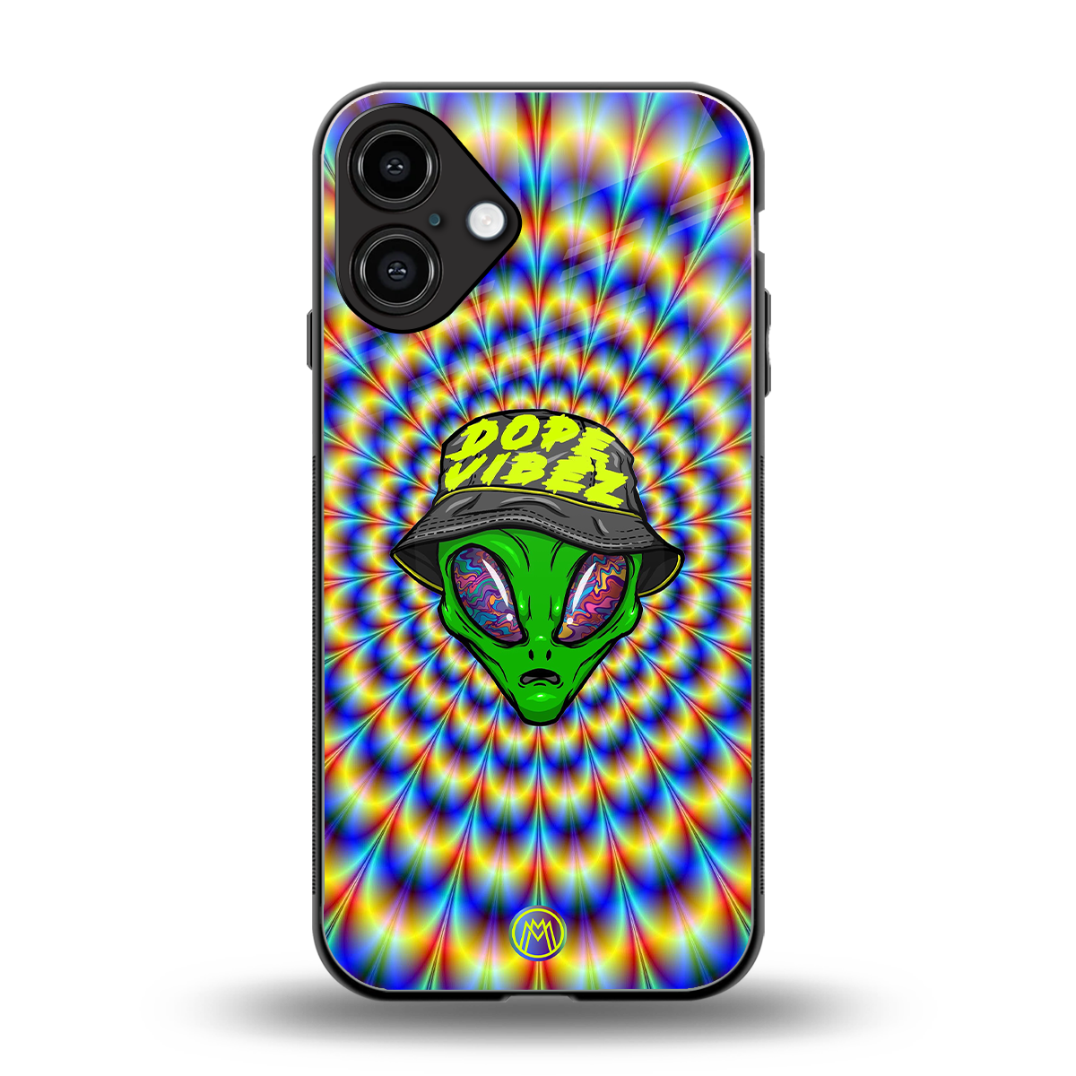 dope vibez back phone cover | glass case for iphone 16 plus