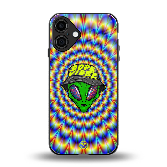 dope vibez back phone cover | glass case for iphone 16 plus