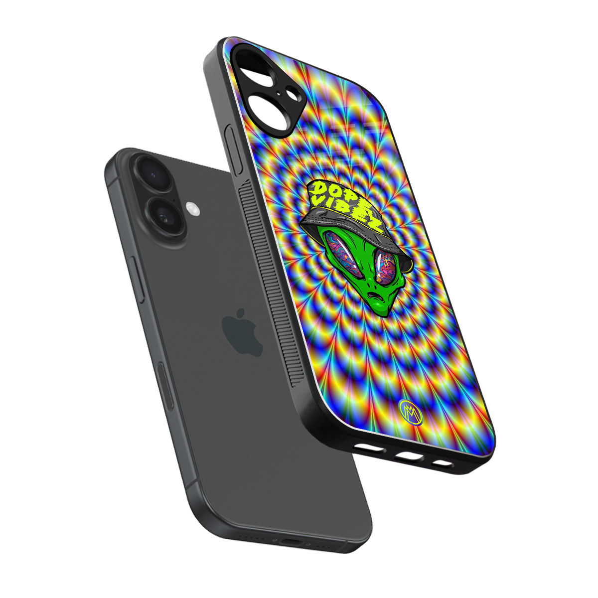 dope vibez back phone cover | glass case for iphone 16 plus