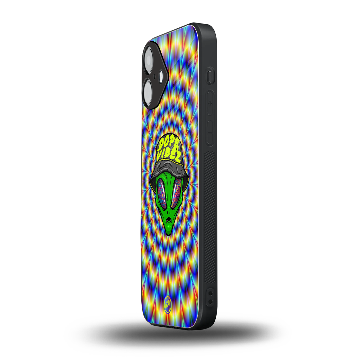 dope vibez back phone cover | glass case for iphone 16 plus