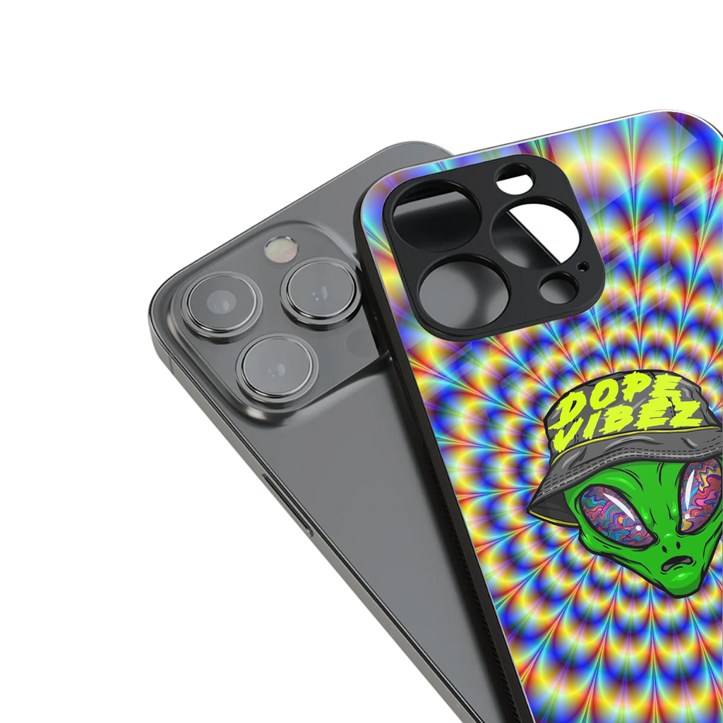 dope vibez back phone cover | glass case for iphone 16 pro