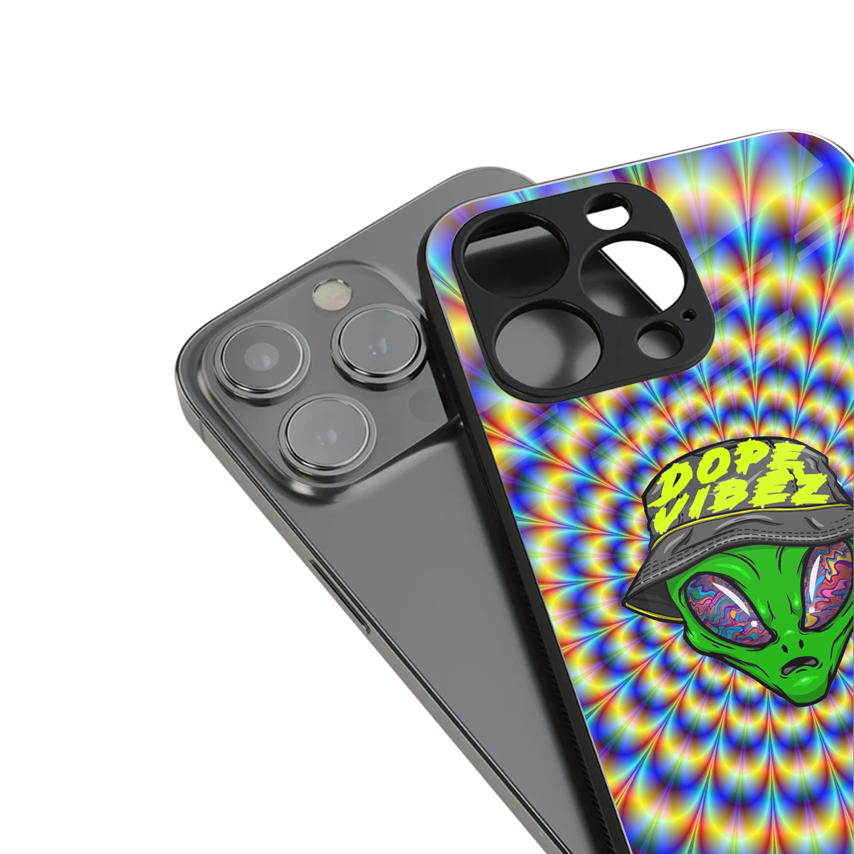 dope vibez back phone cover | glass case for iphone 14 pro max