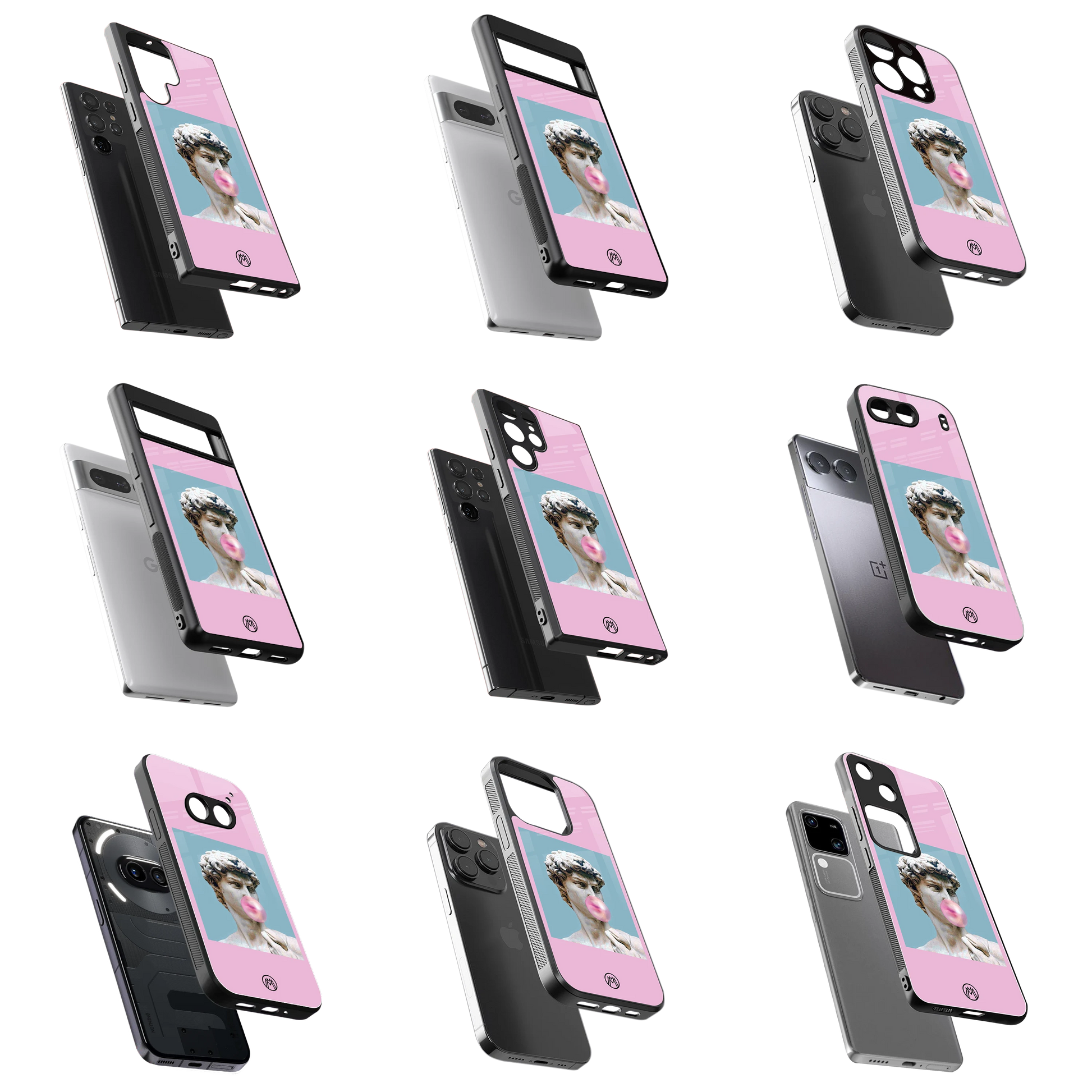 Durable Glass Back Mobile Case for iPhone, Samsung, OnePlus, Google Pixel, Redmi, Vivo, Oppo