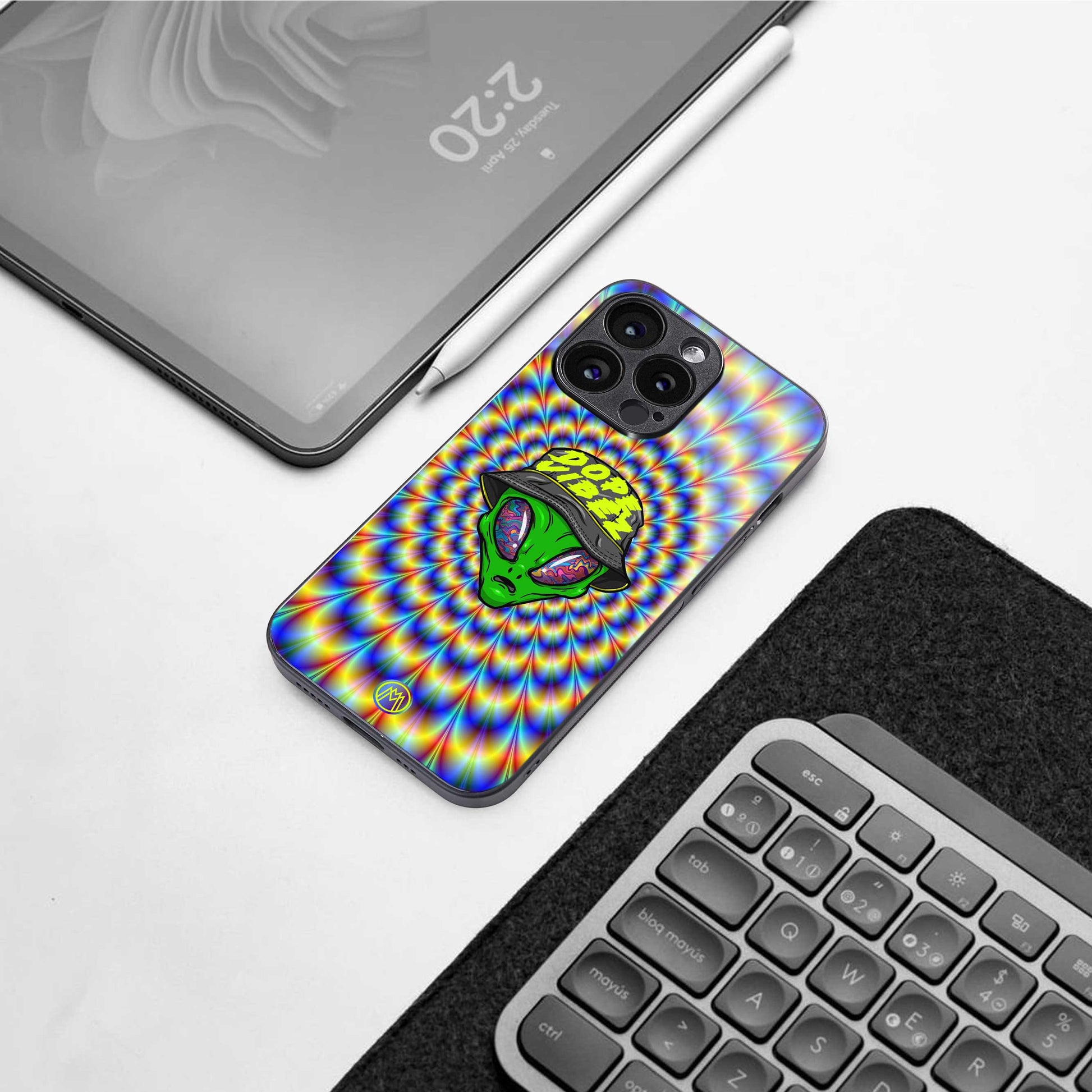 dope vibez back phone cover | glass case for iphone 13 pro
