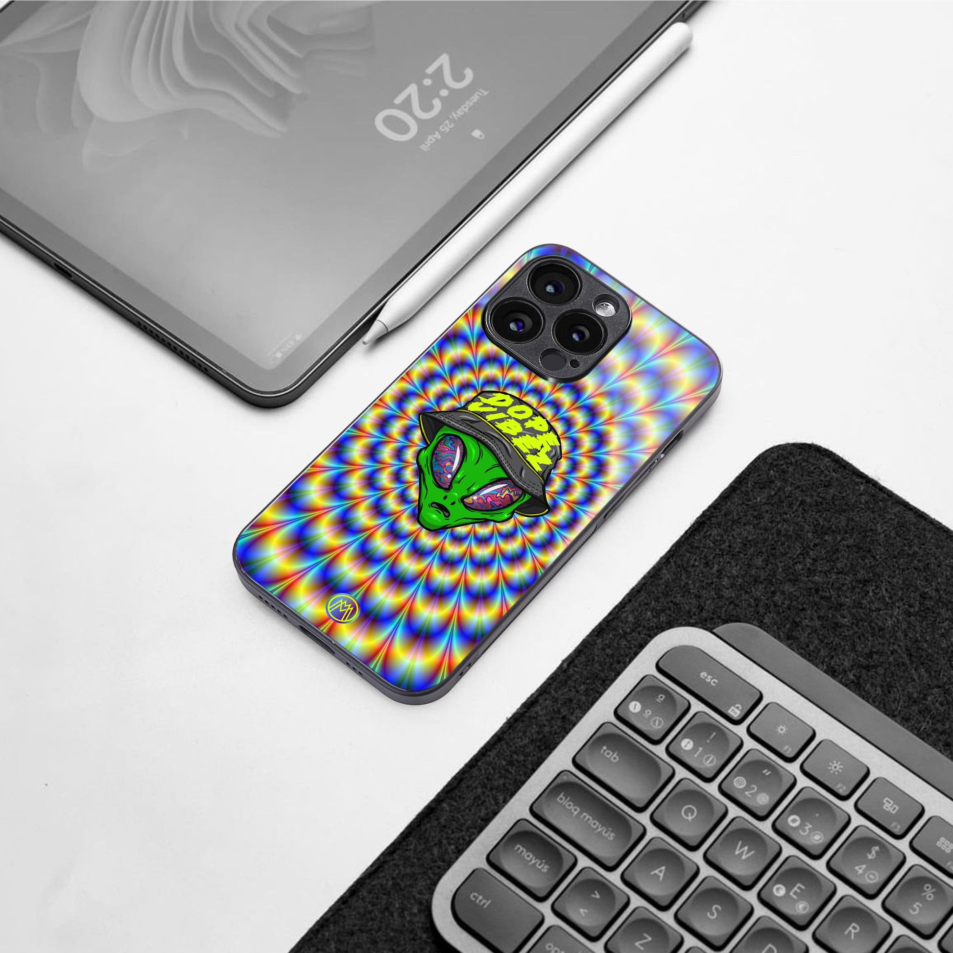 dope vibez back phone cover | glass case for iphone 16 pro max