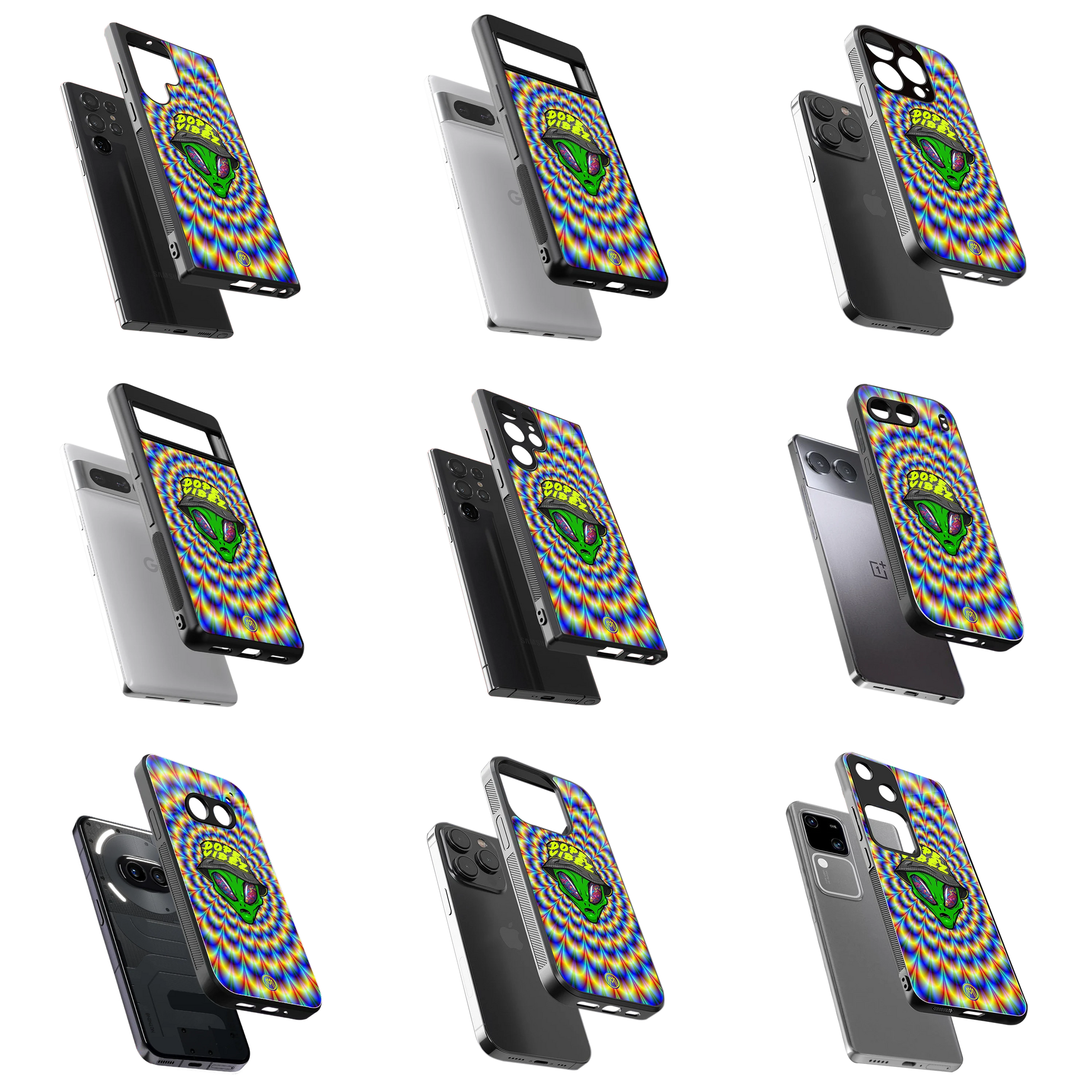 Durable Glass Back Mobile Case for iPhone, Samsung, OnePlus, Google Pixel, Redmi, Vivo, Oppo