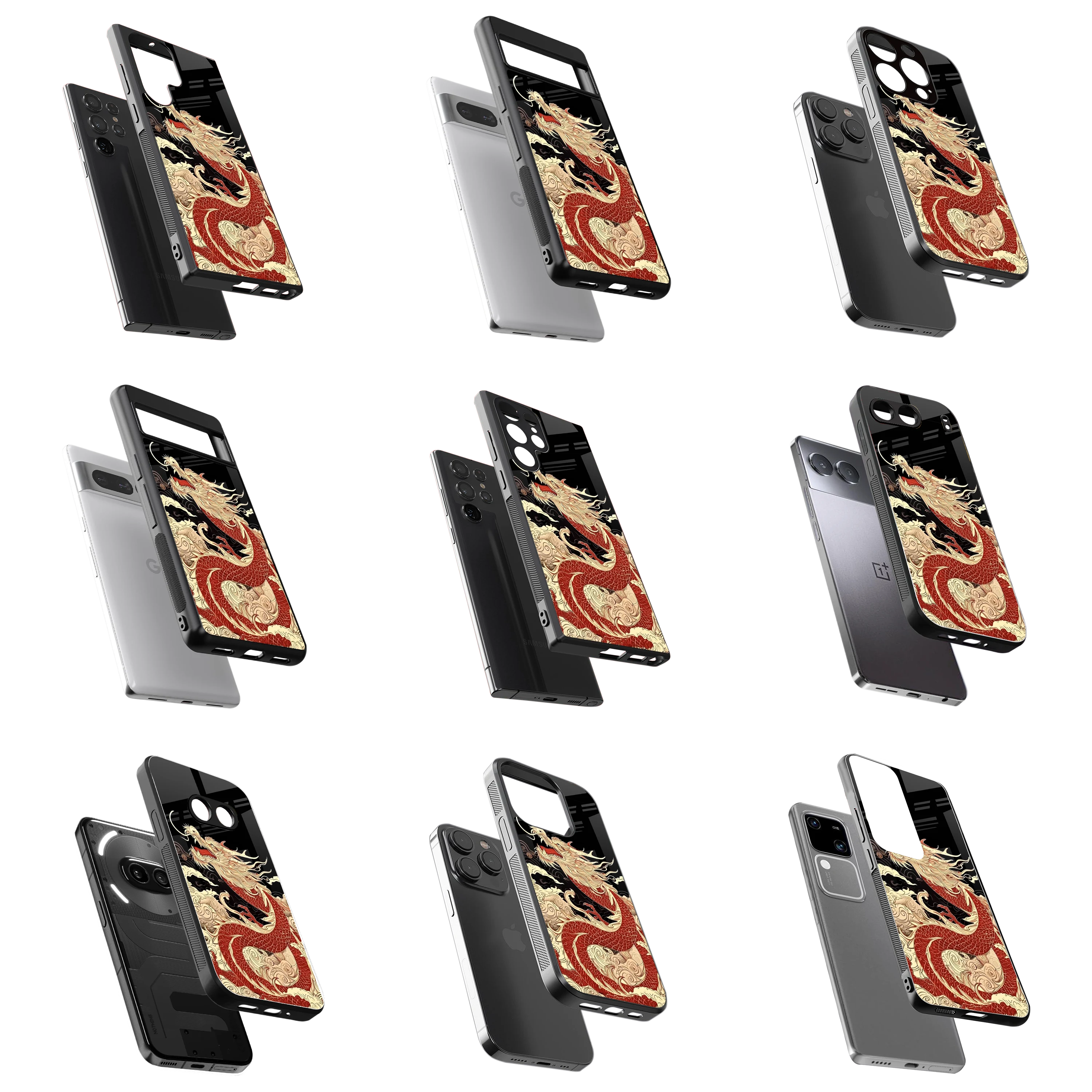 Durable Glass Back Mobile Case for iPhone, Samsung, OnePlus, Google Pixel, Redmi, Vivo, Oppo