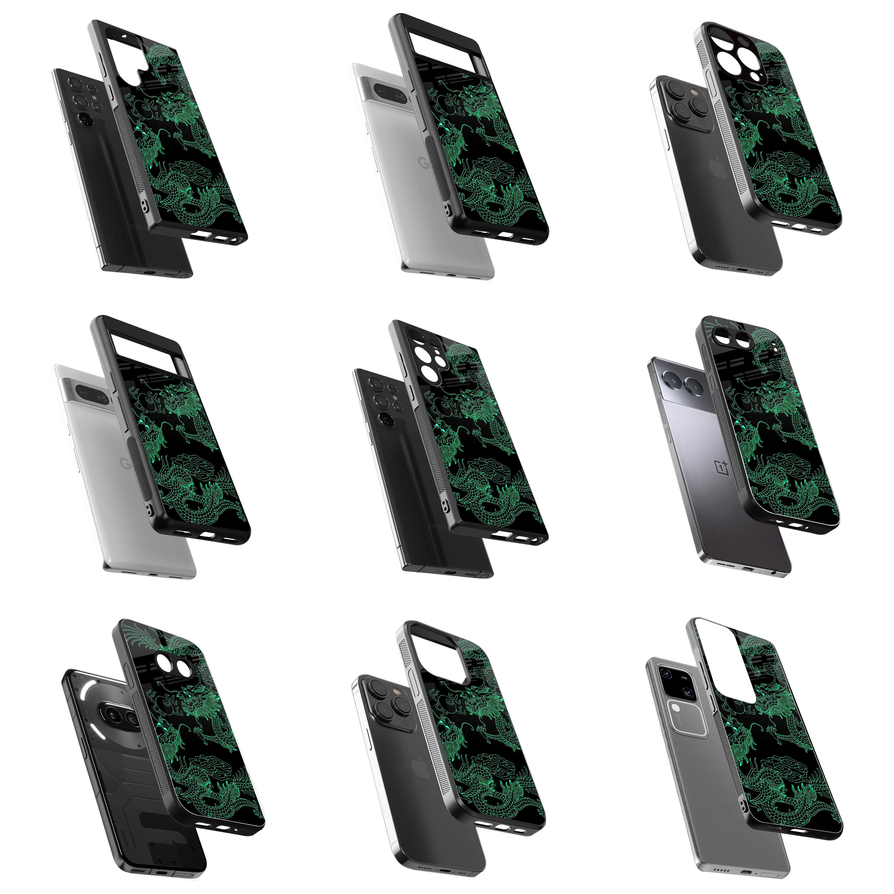 Durable Glass Back Mobile Case for iPhone, Samsung, OnePlus, Google Pixel, Redmi, Vivo, Oppo