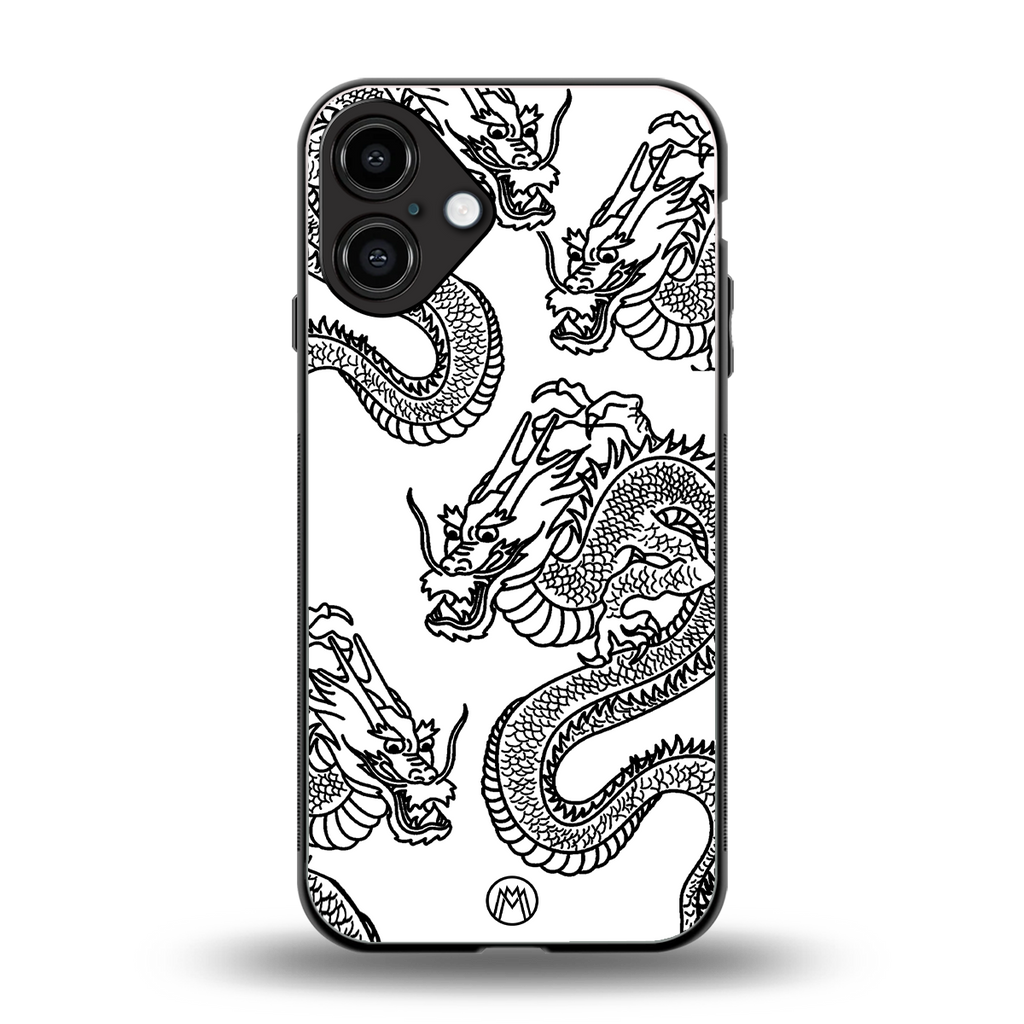 dragons lite back phone cover | glass case for iphone 16 plus