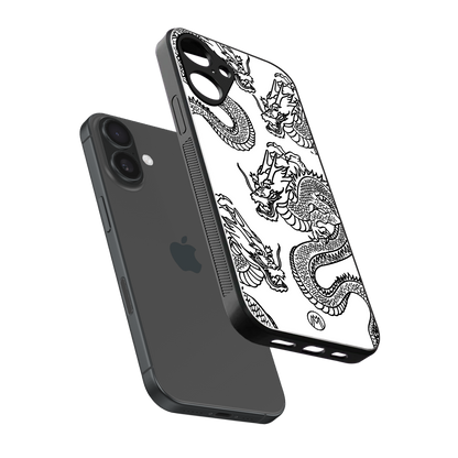 dragons lite back phone cover | glass case for iphone 16 plus