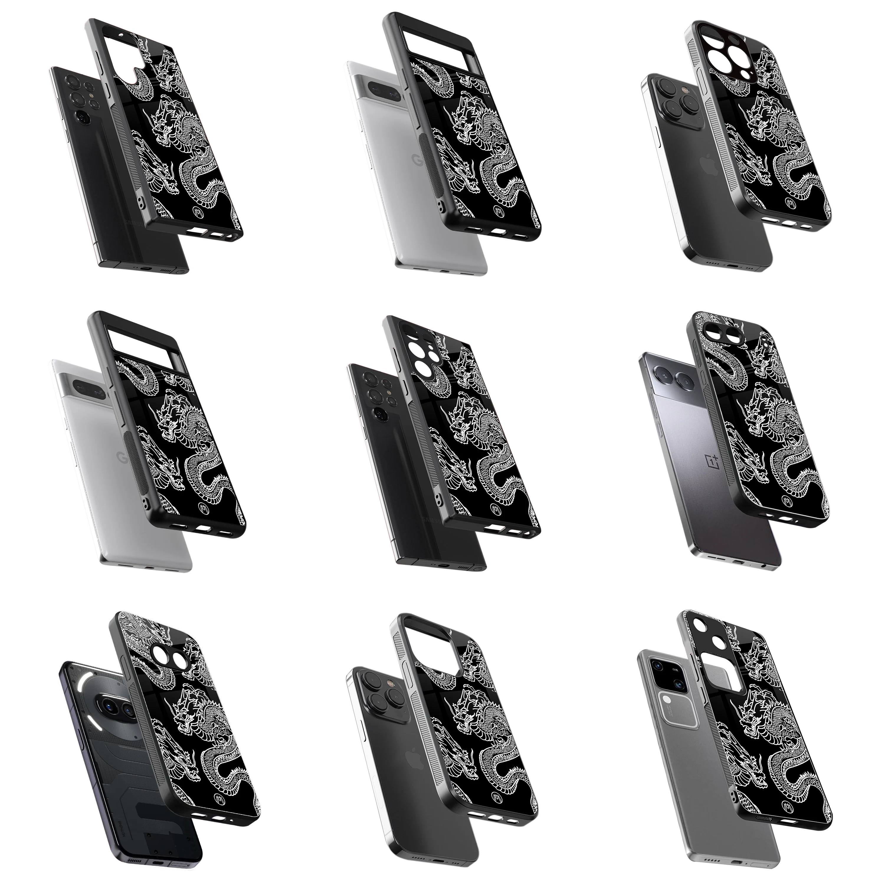 Durable Glass Back Mobile Case for iPhone, Samsung, OnePlus, Google Pixel, Redmi, Vivo, Oppo