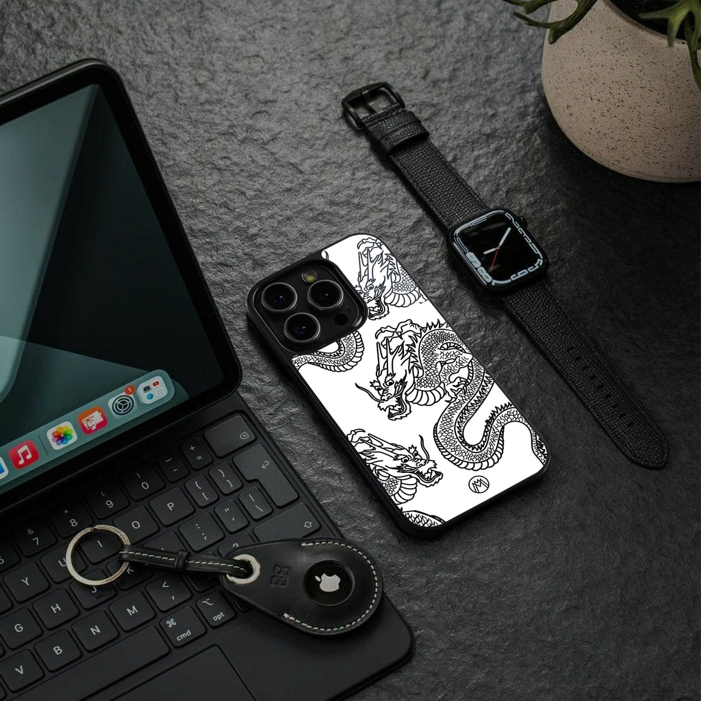 dragons lite back phone cover | glass case for iphone 16 pro