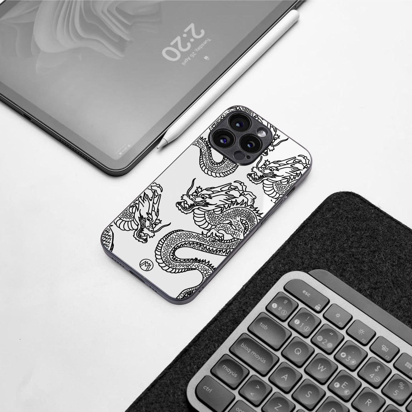 dragons lite back phone cover | glass case for iphone 15 pro