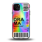 drama back phone cover | glass case for iphone 14 plus