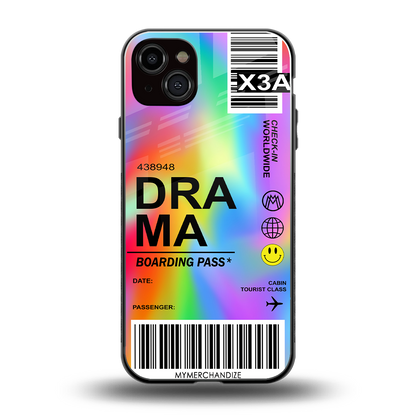 drama back phone cover | glass case for iphone 14 plus