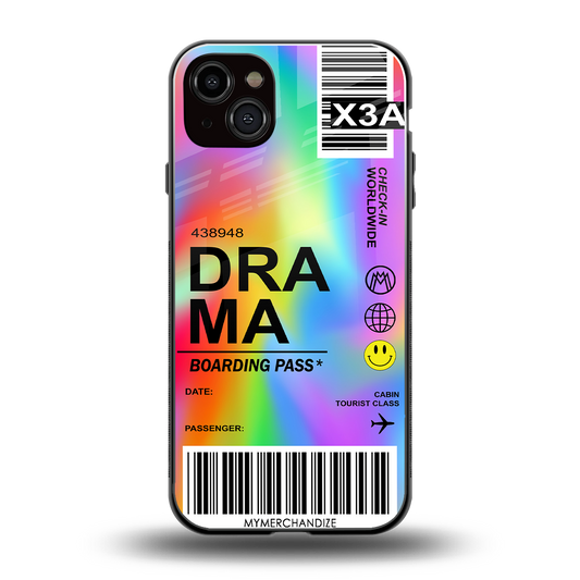 drama back phone cover | glass case for iphone 14 plus