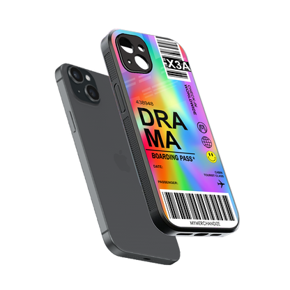 drama back phone cover | glass case for iphone 14 plus