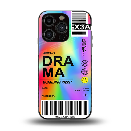 drama back phone cover | glass case for iphone 14 pro