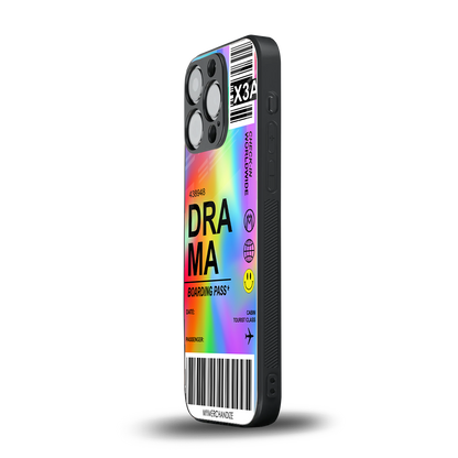 drama back phone cover | glass case for iphone 15 pro