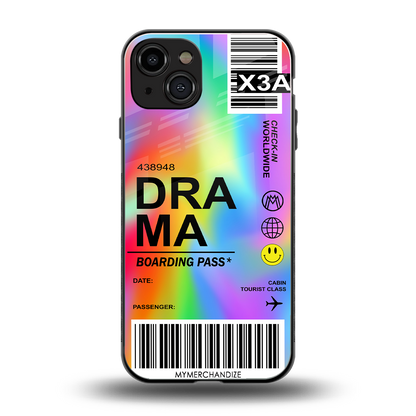 drama back phone cover | glass case for iphone 15